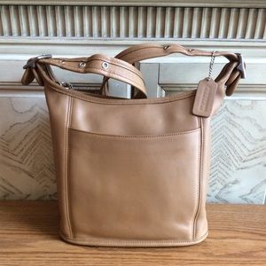 Vintage Coach Slim Duffle-Camel leather